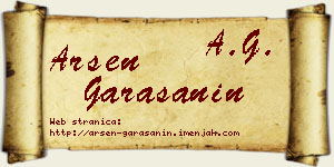 Arsen Garašanin vizit kartica